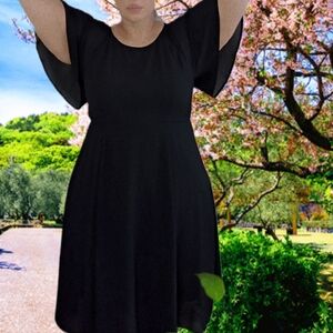 Torrid Midi black flared sleeved dress